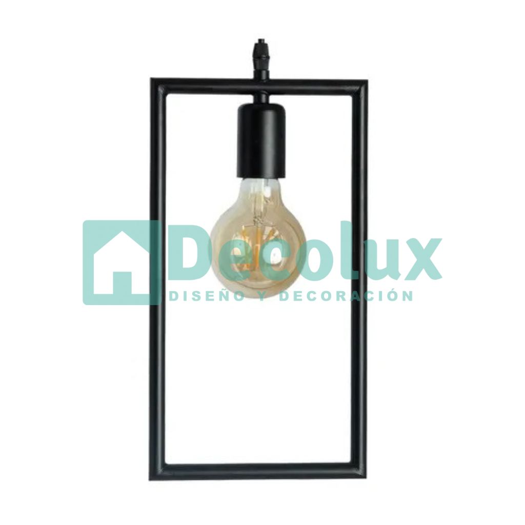 Lampara rectangular de tubo metálico