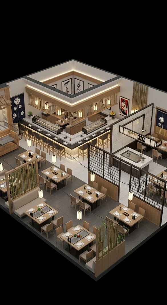 diseÑo restaurante 3d